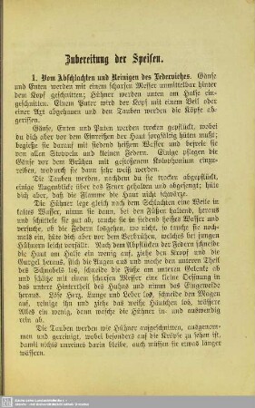Zubereitung der Speisen