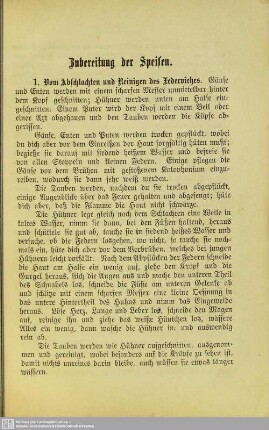 Zubereitung der Speisen