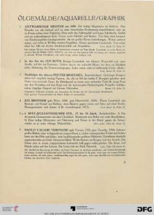 Ölgemälde / Aquarelle / Graphik (Nr. 1-79)
