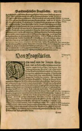 Von Fragstücken.