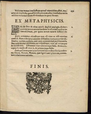 Ex Metaphysicis.