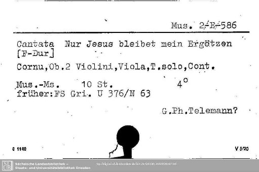 Cantata Nur Jesus bleibet mein Ergötzen