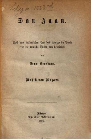 Mozarts Don Juan