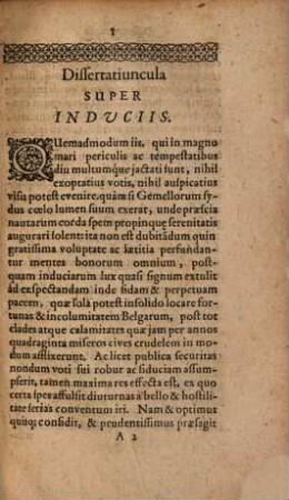 Dissertatiuncula Super Induciis Belli Belgici