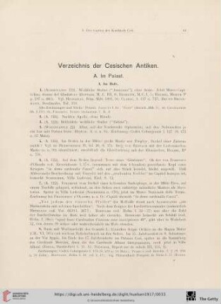 Verzeichnis der Cesischen Antiken