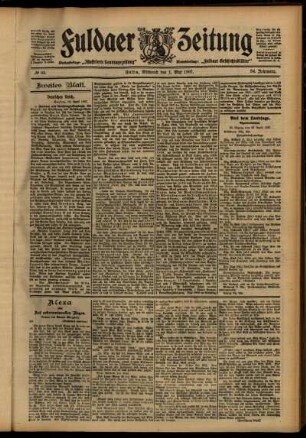 Zweite Ausgabe vom Mittwoch, den 01. Mai 1907.
