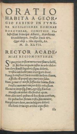 Rector Academiae Regiomontanae.