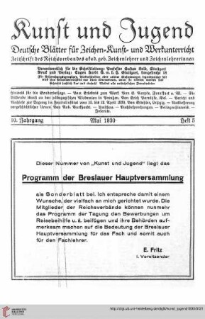 Heft 5 (Mai 1930)