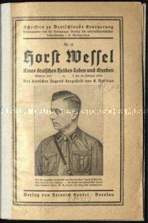 Nationalsozialistisches antisemitisches Jugendbuch über den SA-Sturmführer Horst Wessel