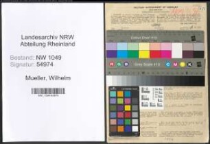 Entnazifizierung Wilhelm Mueller , geb. 28.07.1891 (Justizinspektor)