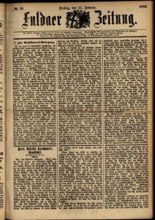 Ausgabe vom Freitag, den 15. Februar 1889.