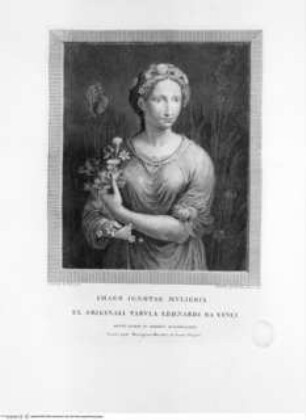 Schola Italica Artis Pictoriae sive tabulae insigniores in romanis pinacothecis adservatae tabulis aere incisis nunc primum editae sumptibus Petri Pauli Montagnani-Mirabili Romae MDCCCVI, Tafel (26): Imago ignotae mulieris ...