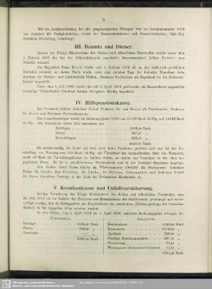 V. Krankenkasse und Unfallversicherung