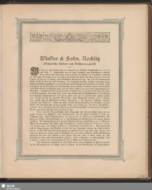 Winkler & Sohn, Rochlitz Mechanische Weberei und Wollwaren-Fabrik