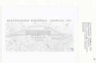 Hauptbahnhof Bielefeld (Diplomarbeit bei Kurt Dübbers): Lageplan 1:500