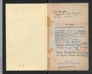 Adressbuch Deutscher Staatsbürgerinnen-Verband