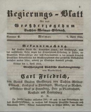 Nr. 2 : 6. April 1844