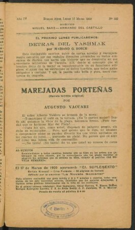 1920004122: Marejadas porteñas (novela inédita original)