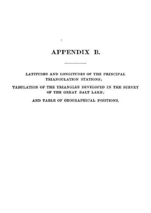 APPENDIX B. - Latitudes and Longitudes of the principal Triangulation Stations