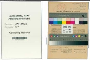 Entnazifizierung Heinrich Kalenberg , geb. 29.06.1902 (Bezirksleiter)