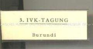 Tagung des Internationalen Vorbereitungskomitees für die 10. Weltfestspiele, (3. Tagung), Burundi