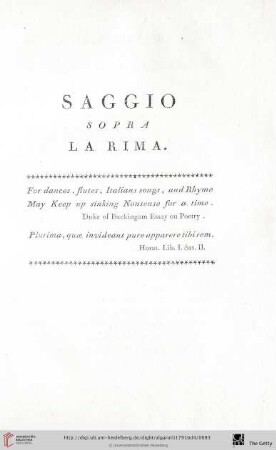 Saggio sopra la rima