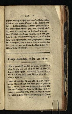 Einige moralische Saetze der Alten