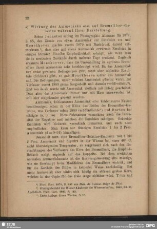 a) Wirkung des Ammoniaks etc. auf Bromsilber-Gelatine während ihrer Darstellung