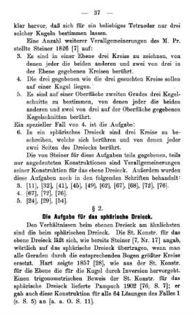 § 2. Die Aufgabe für das sphärische Dreieck