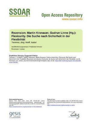 Rezension: Martin Kronauer, Gudrun Linne (Hg.): Flexicurity. Die Suche nach Sicherheit in der Flexibilität