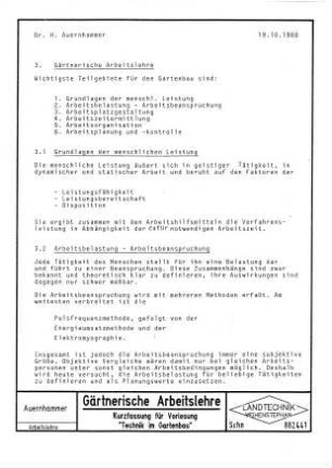 Gärtnerische Arbeitslehre