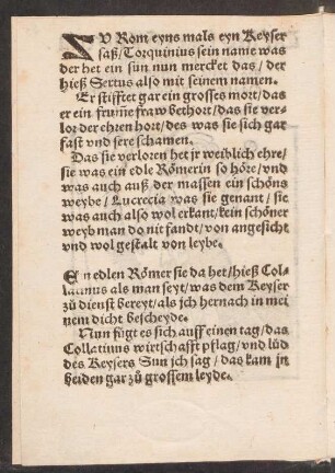 ZV Rom eyns mals eyn Keyser || saß/ Torquinius sein name was ||