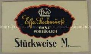 Preisschild für Bockwurst
