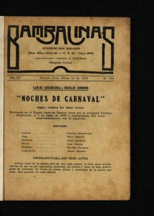 Noches de carnaval : pieza cómica en tres actos