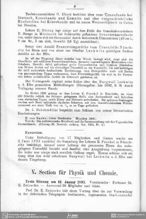 V. Section für Physik und Chemie