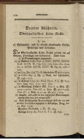 Dritter Abschnitt. Oberlausitzsches Lehn-Recht.