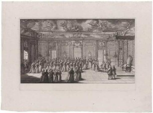 Audienzgemach beim Empfang Maria Josephas im Dresdener Schloss 1719