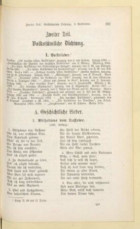 Zweiter Teil. Volkstümliche Dichtung