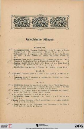 Griechische Münzen (Nr. 1-282)