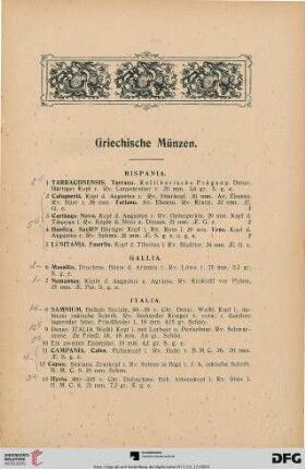 Griechische Münzen (Nr. 1-282)