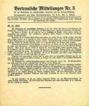 Flugschrift "Vertrauliche Mitteilungen Nr.3"