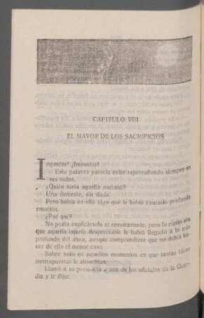 Capítulo VIII - El mayor de los sacrificios