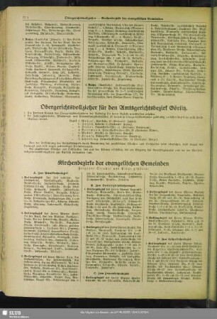 Kirchenbezirke der evangelischen Gemeinden