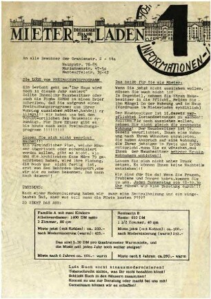 Flugschrift des Mieterladen, Information 1, 1979
