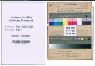 Entnazifizierung Heinrich Hamer , geb. 22.09.1901 (Bahnhelfer)