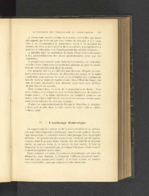 II. L'esclavage dometique.