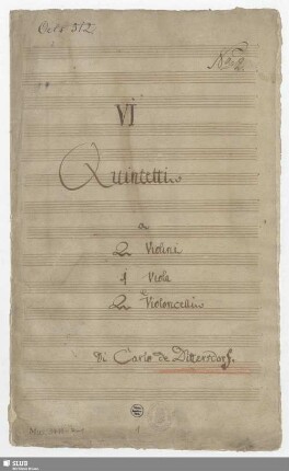 6 Quintets - Mus.3411-P-1 : vl (2), vla, vlc (2)