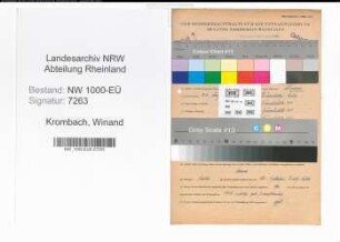 Entnazifizierung Winand Krombach, geb. 23.08.1909 (Verw.Sekretaer)