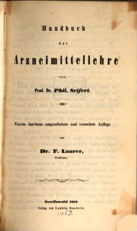 Handbuch der Arzneimittellehre