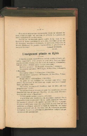 L'enseignement primaire en Algérie.